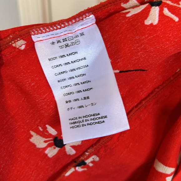 Faithfull the Brand x Anthropologie Riviera Bright Red Floral Wrap Dress XS - Picture 11 of 13